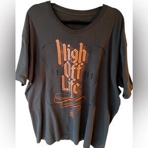 Rocawear vintage men’s brown tshirt, 2XL , 90’s with orange decal on front